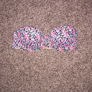VS Floral Strapless Bikini Top